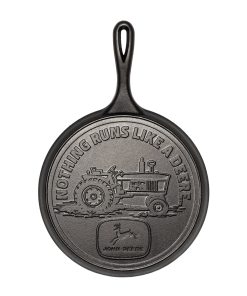 10.5 Inch Seasoned Cast Iron Griddle. John Deere Tractor